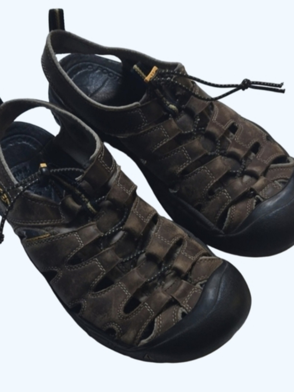 Keen Mens Size 11.5 Brown Leather Waterproof Hiking Sport Sandals